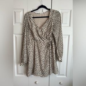 Long sleeve wrap dress